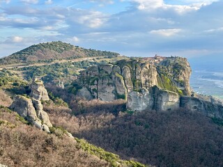 a view of monastery in meteora greece