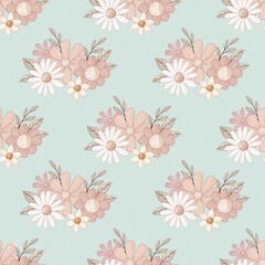 seamless pattern with cartoon flowers. hand drawing. design for fabric, print, textile, wrapper