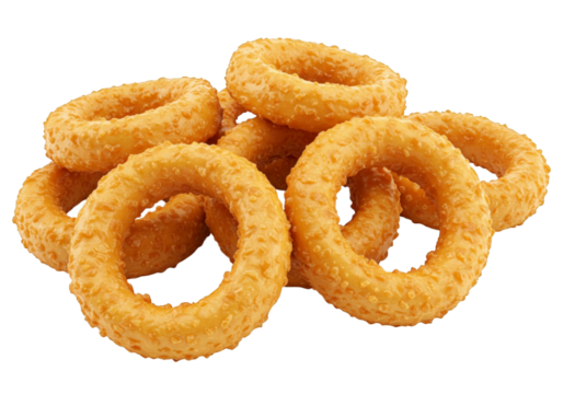 Onion rings isolated on transparent background