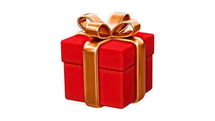 Obraz premium 3D Red Gift Box with Golden Ribbon – Festive Present Illustration