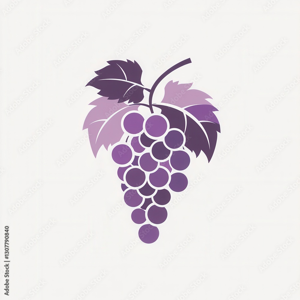Aufkleber Abstract grape bunch logo design showcasing soft purple hues in modern artistic simplicity for branding or decoration Generative AI