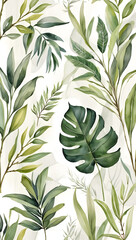 This artistic pattern beautifully presents various leaves native to the Brazilian Cerrado biome
