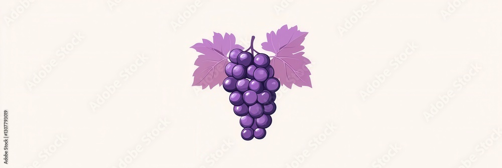 Leinwandbilder stylish abstract grape bunch logo featuring soft purple hues and modern artistic simplicity for bran