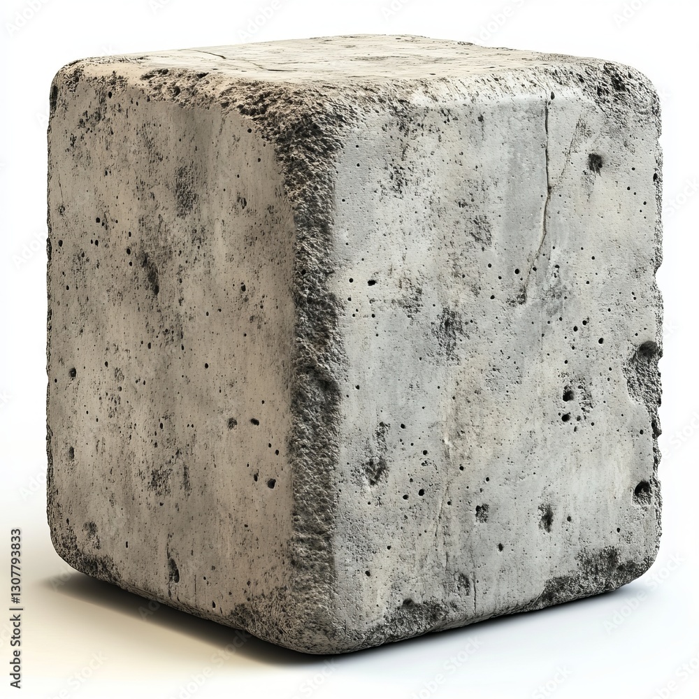 Aufkleber eight concrete blocks come together to create a bigger cube, embodying the principles of constructio