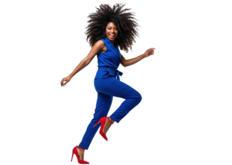 Beautiful afro woman posing over transparent background