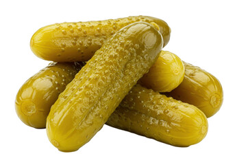 Pickled gherkins isolated on transparent background