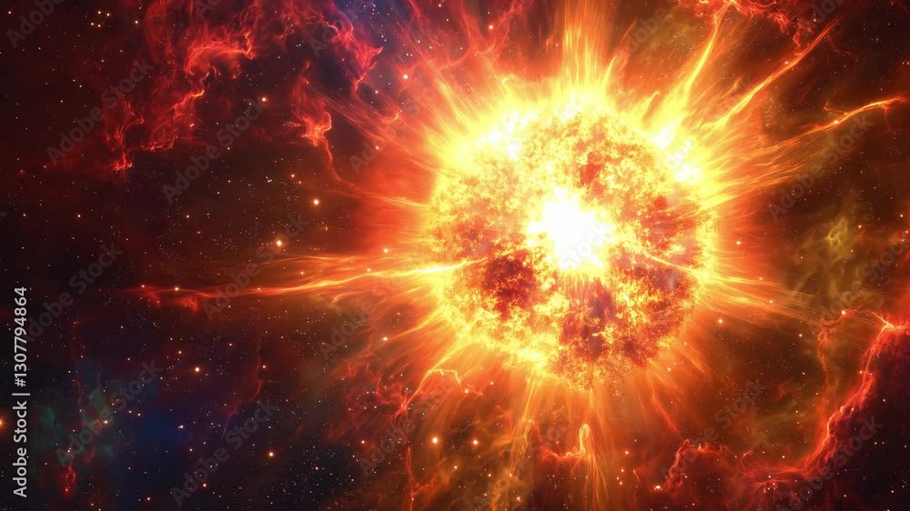 Aufkleber the dynamic explosion of a supernova illuminating the vastness of deep space in remarkable detail