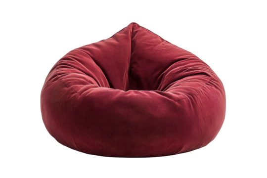 Cozy red bean bag chair perfect for lounging and relaxation in any living space