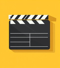 Fototapeta premium A movie clapperboard is struck to signal the start of filming a scene
