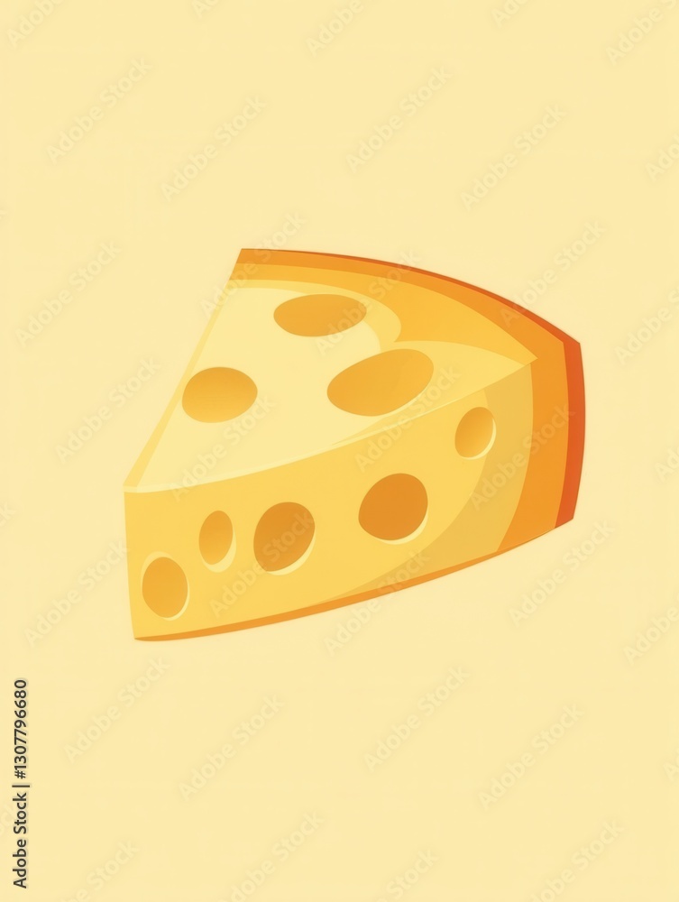 Poster cheese wedge minimalist logo featuring soft yellow orange gradient in a clean aesthetic for branding