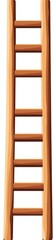 Against a spotless white backdrop, a wooden rope ladder stands upright, suitable for ideas connected to scaling, construction, or DIY projects