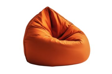 Cozy orange bean bag chair perfect for relaxing in any room of the house or office space