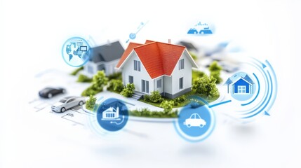 Smart home technology revolutionizes residential living global innovations digital content urban environment aerial view future concepts