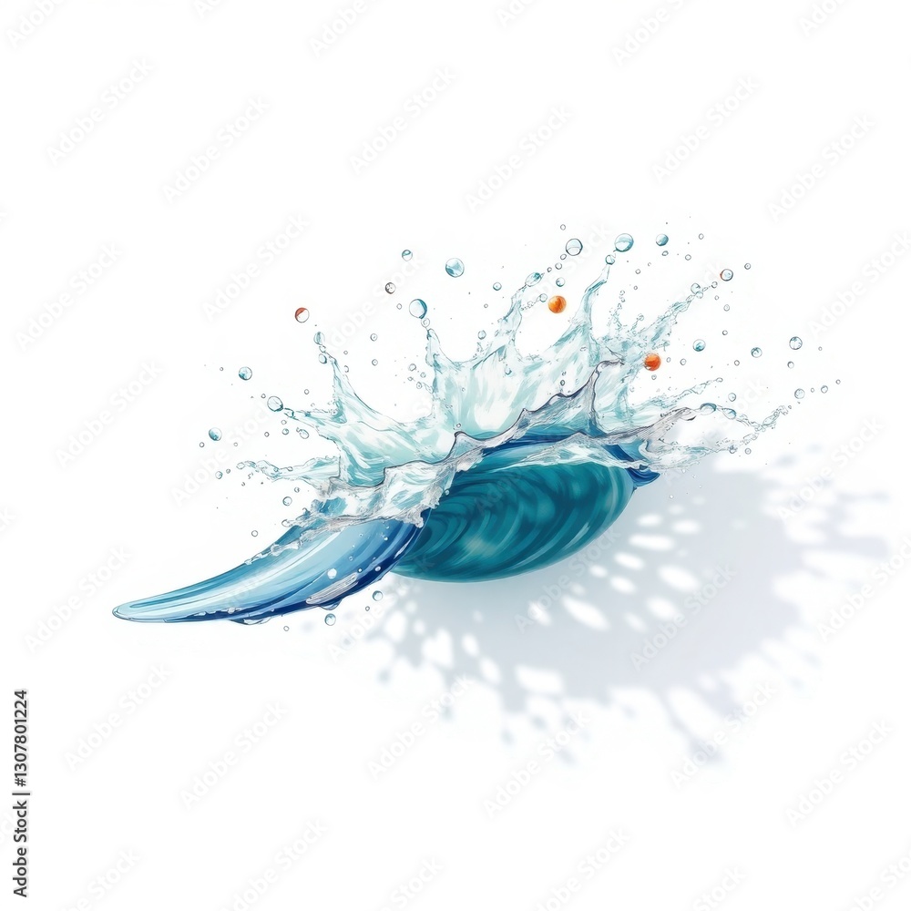 Poster captivating splash of water creating dynamic patterns and reflections in bright studio light
