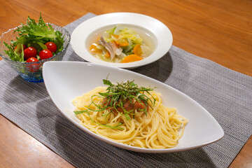 明太子と大葉の和風パスタセット