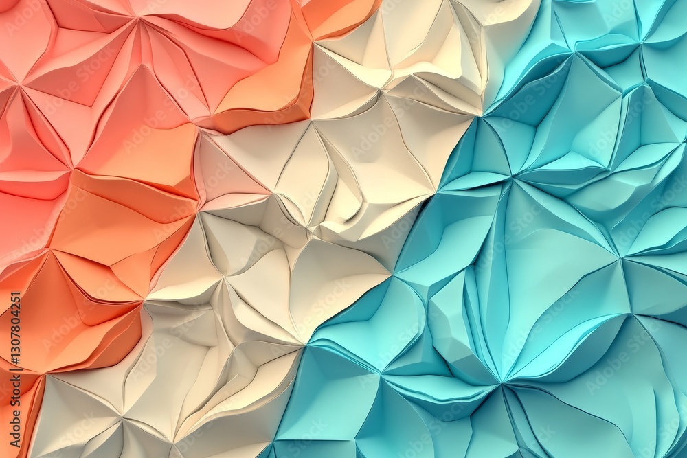 Fototapete Vibrant colors and abstract design elements come together in a geometric low poly pattern to form a visually appealing background