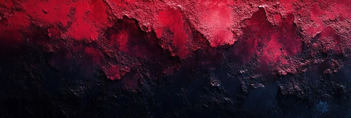 Abstract red and black background with paint texture, banner design