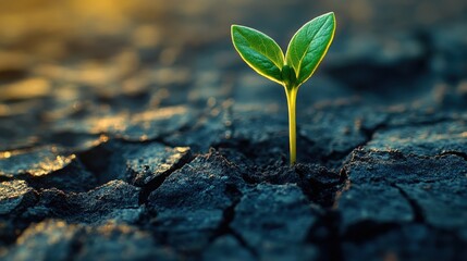 Green Sprout in Barren Land A Symbol of Hope and Renewal