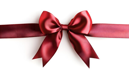 Fototapeta premium A large red ribbon with a bow on a white background 