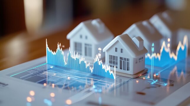 Real estate market analysis urban area infographic digital environment aerial view investment trends