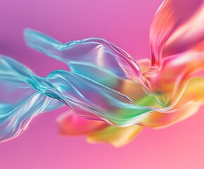 flowing colors dance in the air, creating a mesmerizing visual effect. Vibrant hues are fluid and graceful, the fabric like elements swirl together in a harmonious display