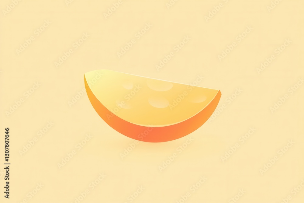Fototapete minimalist cheese wedge logo design with a soft yellow orange gradient in a clean generative ai