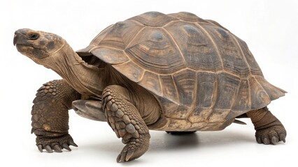 Obraz premium Aldabra Giant Tortoise On White Background