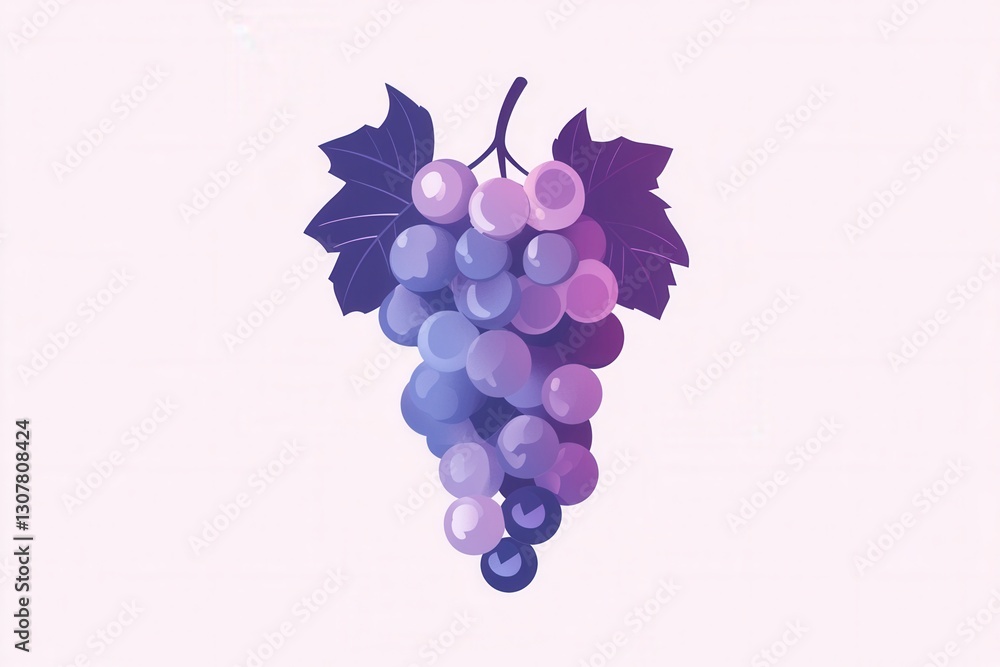 Leinwandbilder modern abstract grape bunch logo with soft purple hues reflecting artistic simplicity and elegance i