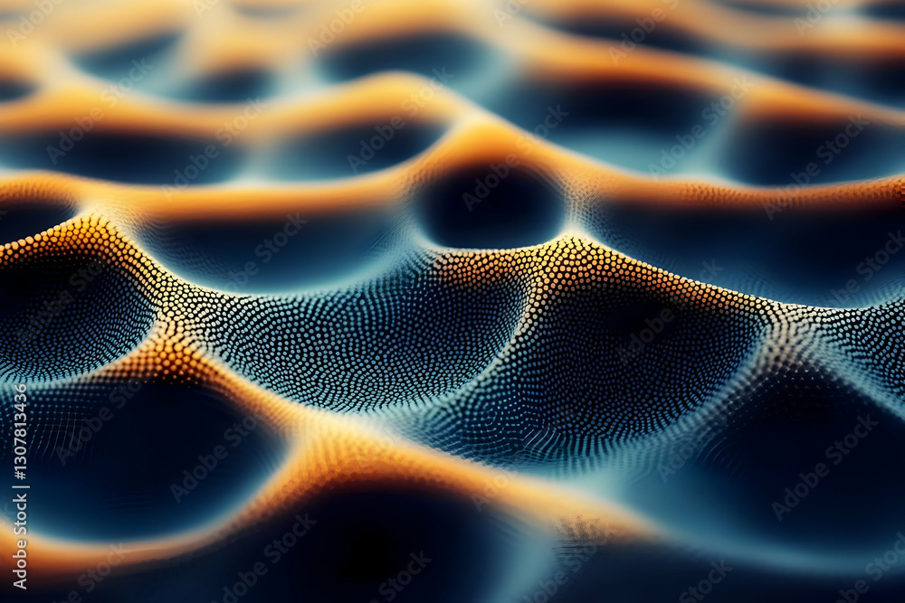 Poster abstract geometric wave pattern with orange and blue gradient