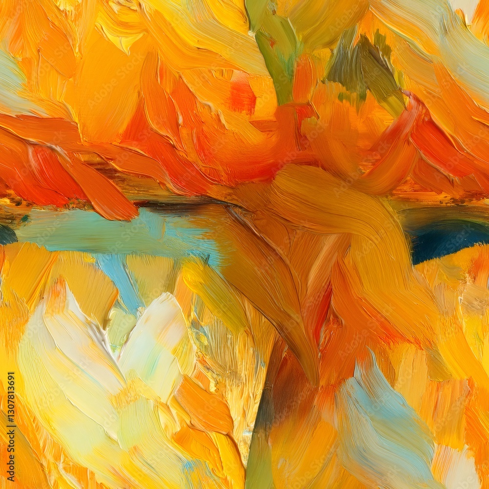 Poster vibrant brushstroke pattern creating dynamic abstract artwork, blending colors into seamless artisti