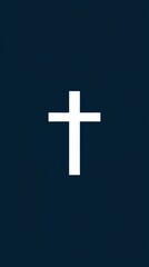 Obraz premium a simple navy blue and white cross symbol, elegantly positioned against a solid background. 
