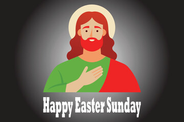 Jesus Christ is risen Happy Easter Sunday vector art illustration 