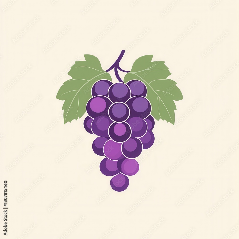 Poster modern abstract grape bunch logo featuring soft purple hues and artistic simplicity for contemporary