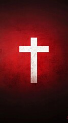 Obraz premium a simple red and white cross symbol, elegantly positioned against a solid background
