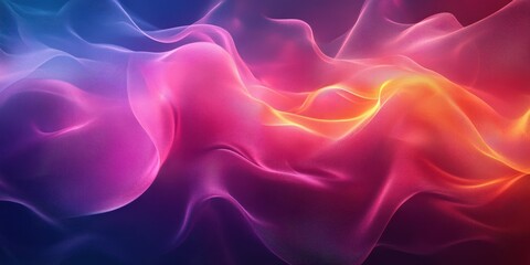 Obraz premium Colorful abstract waves of light creating a dreamy atmosphere in a digital artwork
