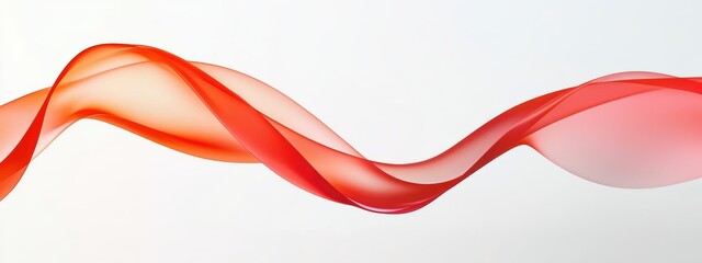 Abstract Red Wave Flowing Across a Soft Gradient Background