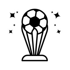 A black and white trophy icon