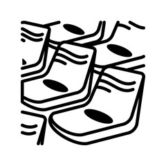 A black and white chair icon