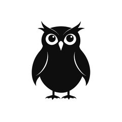owl silhouette on white background