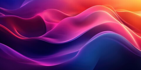 Obraz premium Colorful waves in a digital abstract landscape create a vibrant and dynamic visual experience at sunset