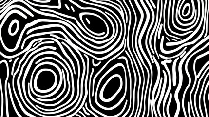 black and white pattern featuring thick lines and simple organic shapes
