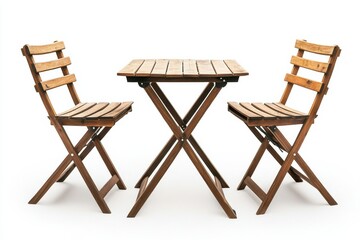 Stylish wooden dining table set with two chairs designed for cozy meals in inviting spaces