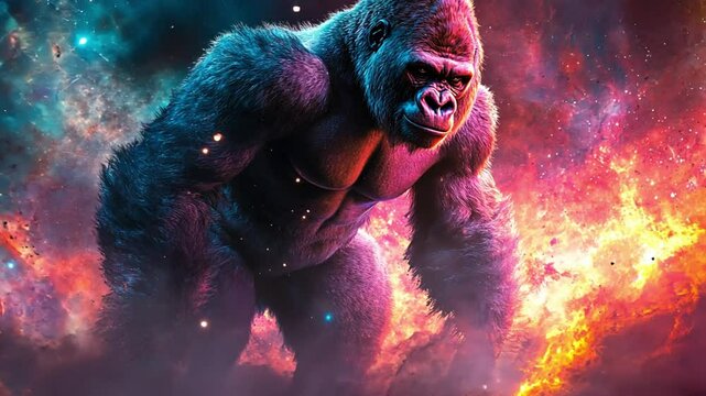 a gorilla galaxy background footage
