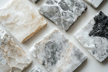 Collection of various onyx slabs in different colors and patterns, showcasing their unique textures and veining.