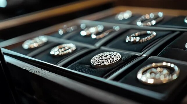 Elegant collection of silver jewelry rings.