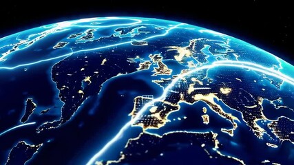 Global Shipping Route Visualization Footage for Logistics Analysis - Powered by Adobe