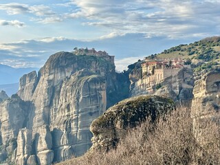 monastery on a cliff in meteora, kalambaka, greece © Andrey