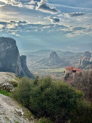a view of monastery in meteora greece