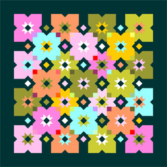 Obraz premium Decorative pattern with colorful shapes