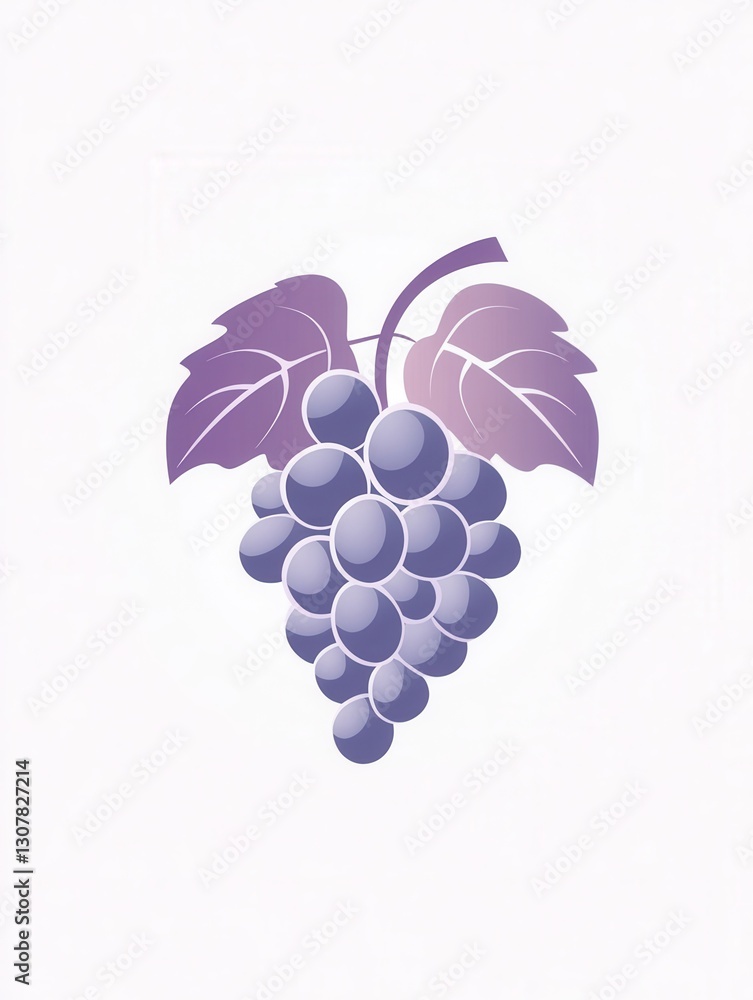 Aufkleber abstract grape bunch logo featuring soft purple hues with a modern artistic simplicity suitable for 